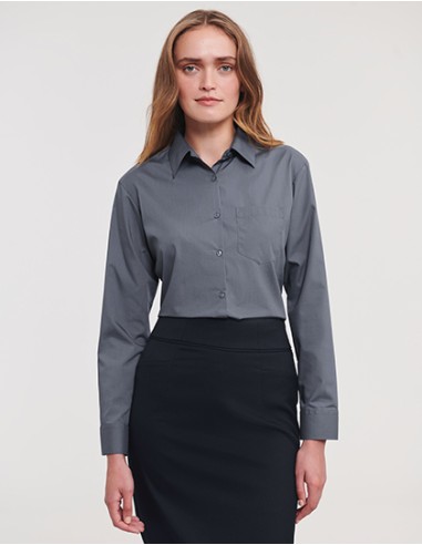 R-R-934F-0-Ladies L/S Poly-Cotton Easy Care Poplin Shirt